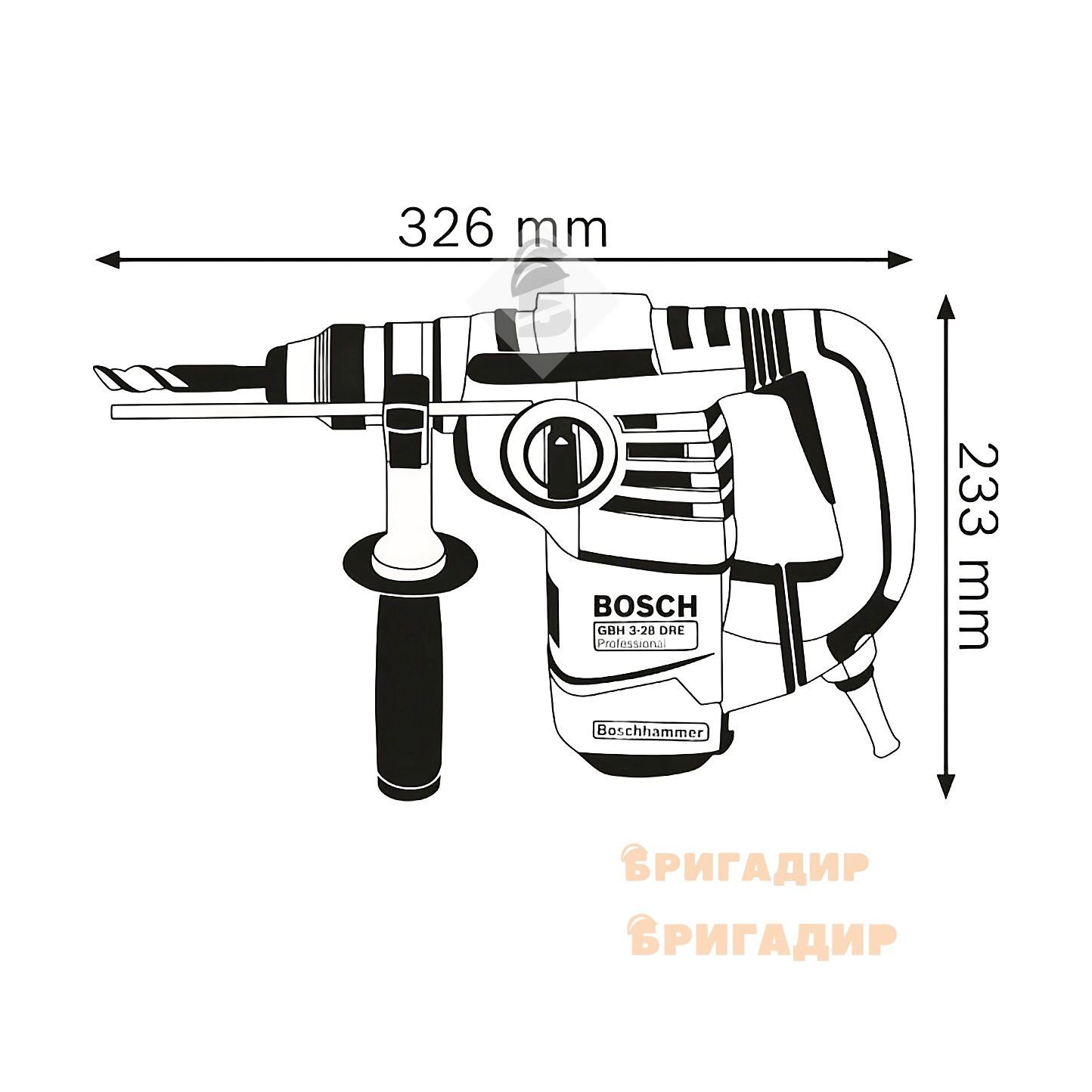 Перфоратор  800 Вт GBH 3-28 DRE SDS-Plus, BOSCH