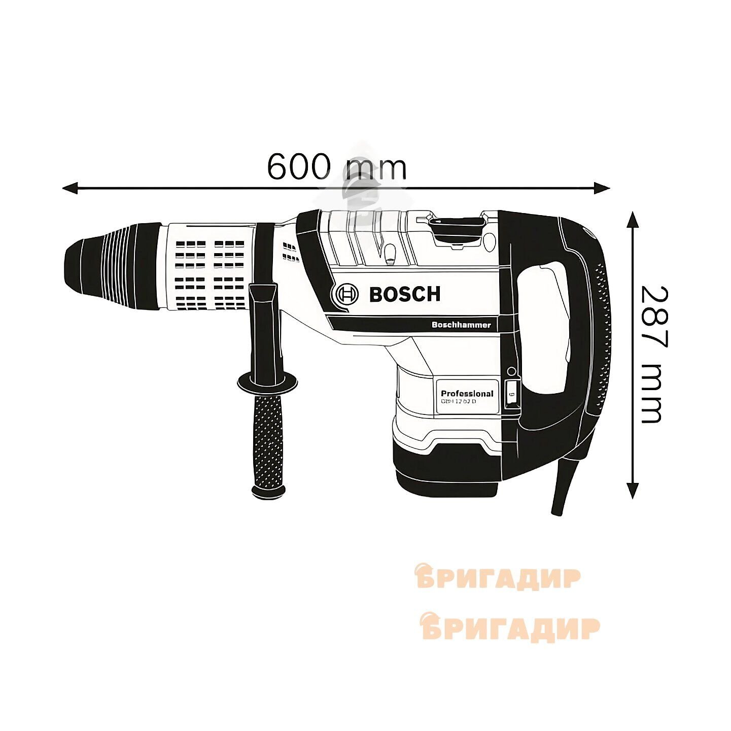 Перфоратор 1700 Вт GBH 12-52 D SDS-Max, BOSCH