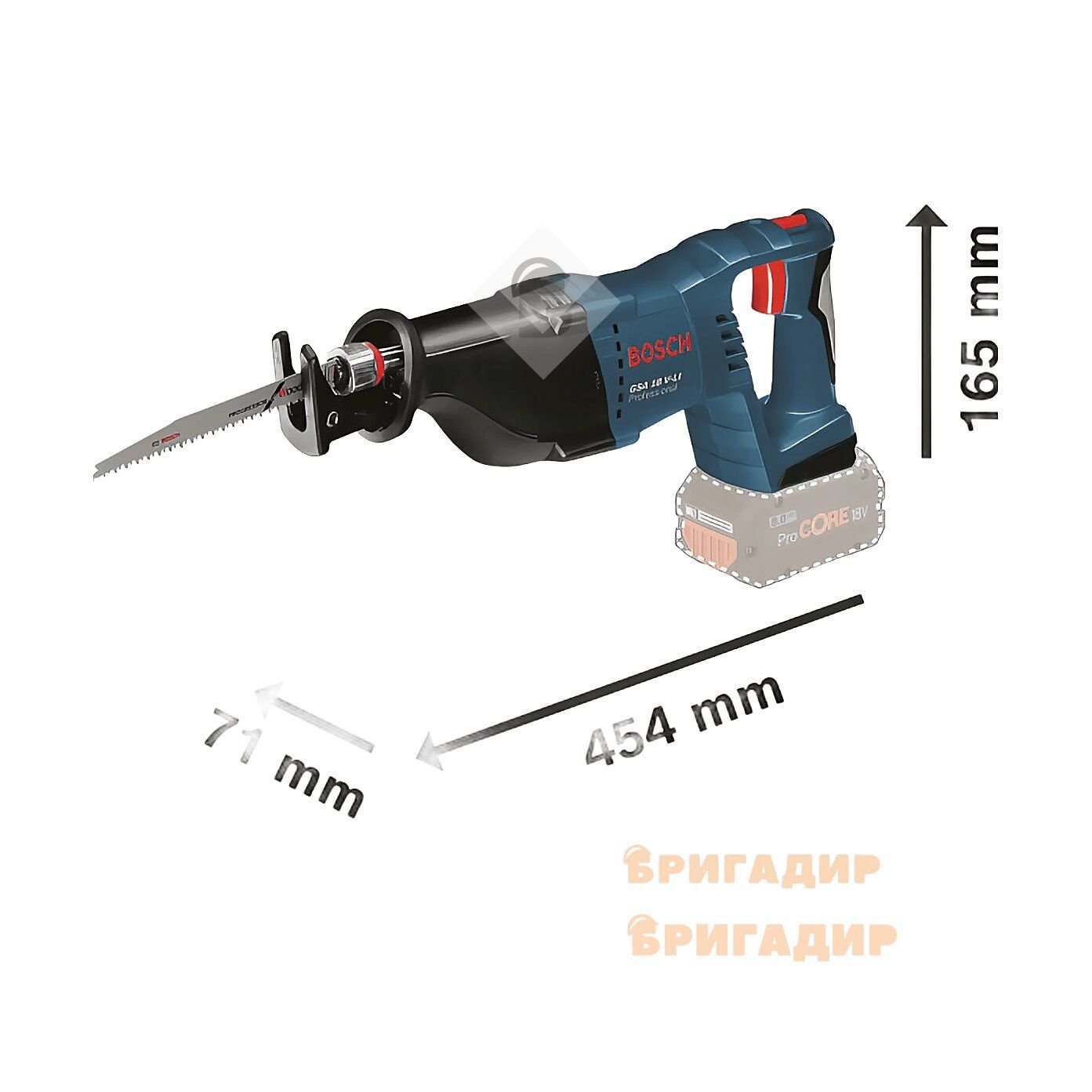 Пила сабельна акум. 18В GSA 18 V-LI 1х 4Ah, BOSCH