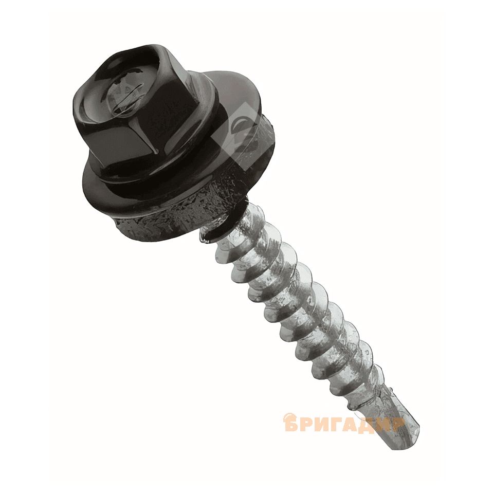 Шуруп до бляхи 4.8х35 РАЛ8019 темний шоколад