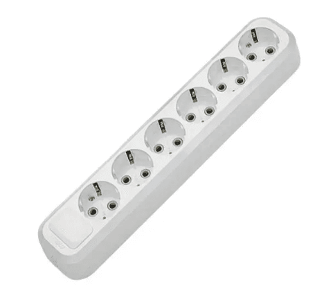 Колодка 6 гнізда з заземленням, біла (Neomax) NX500160