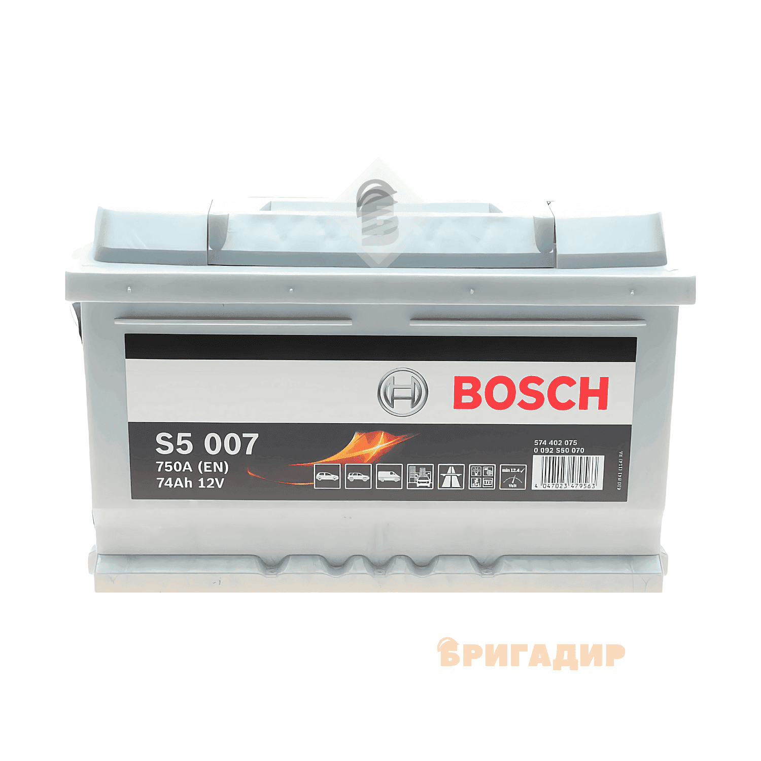 Акумулятор Bosch12 B/74Ar/750A/16,978кг