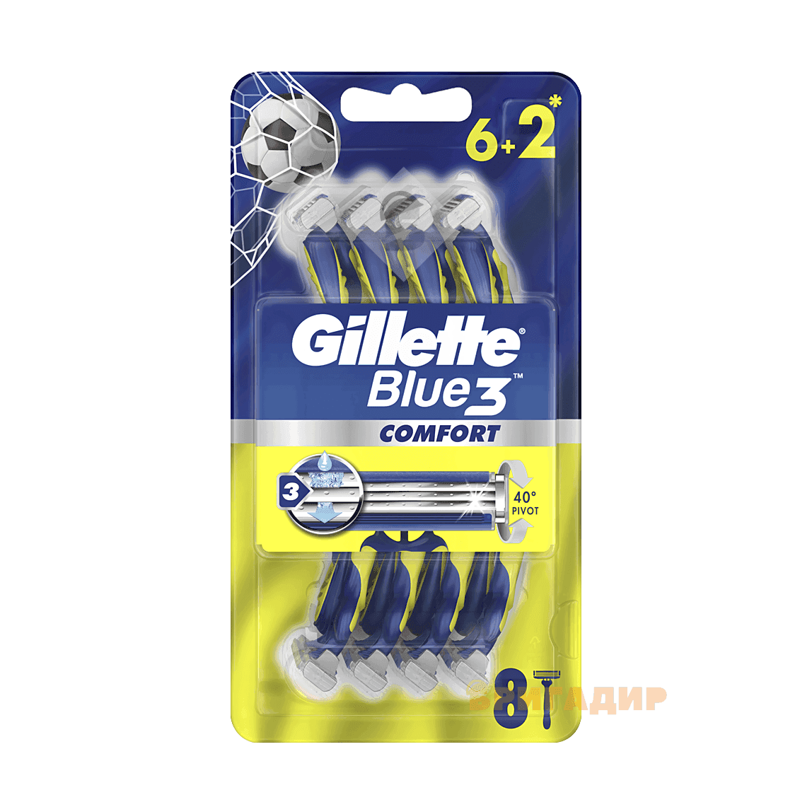 04319 GILLETTE BLUE3 Бритви одноразові 6+2шт 6+2шт