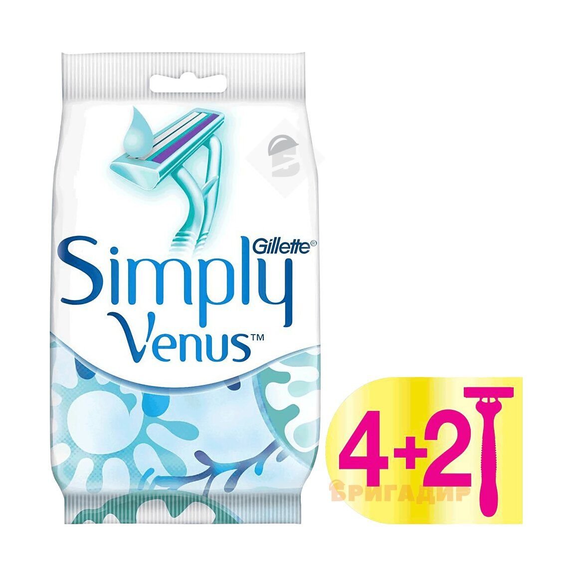 69316 GILLETTE SIMPLY VENUS 2 Станок однораз. для жiнок 4шт+2шт безкоштовно