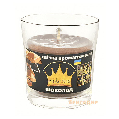 Свічка в стакані (о65-79 х 83 мм, 30 год) АРОМА шоколад