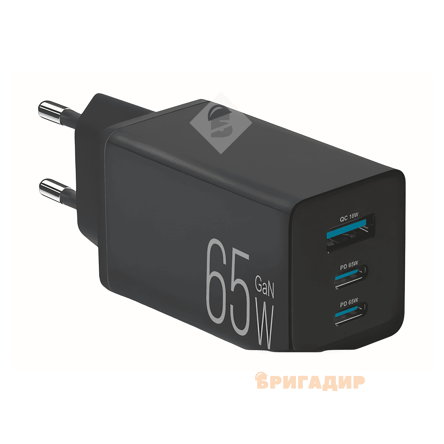 Мережевий зарядний пристрій Brevia ePowerGan PD65W 2хUSB-C+USB-A