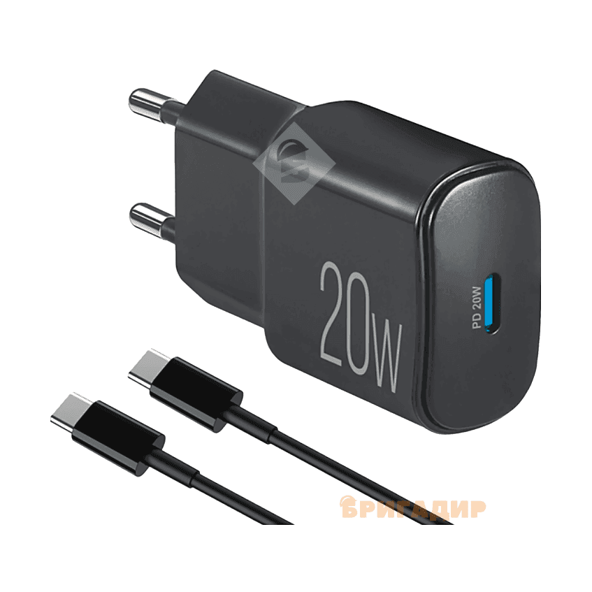 Мережевий зарядний пристрій Brevia ePower PD20W Cable USB-C to USB-C