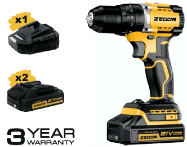 Zegor Акумуляторний шуруповерт 21v 36міс гарантії CDP-21 Bl безщітковий