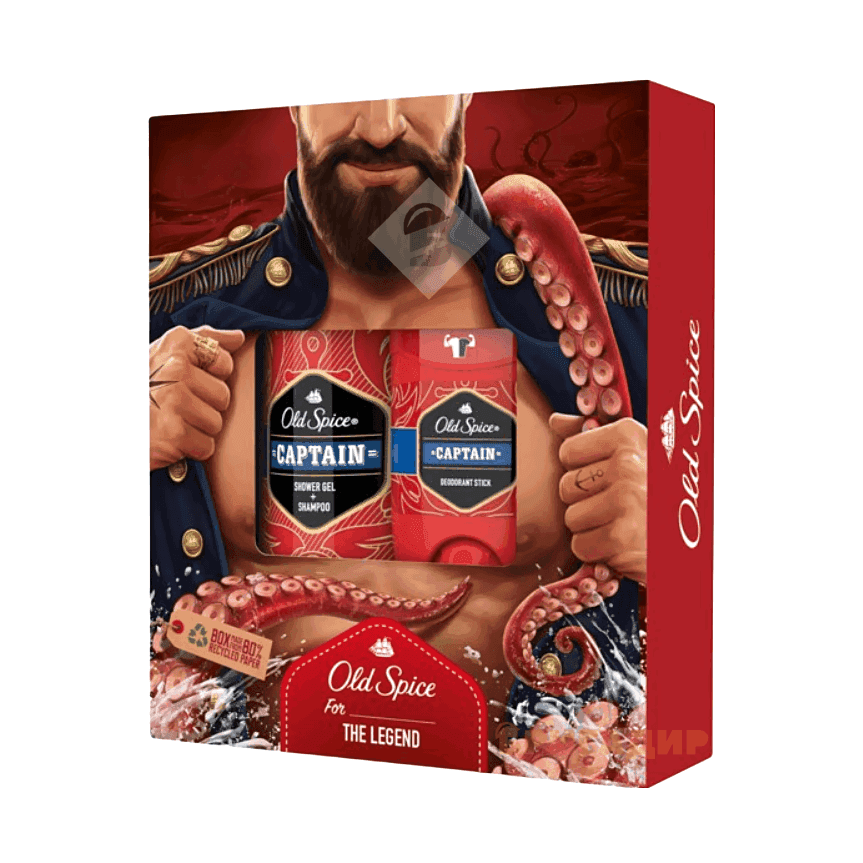 31599 ПН OLD SPICE Твердий дезодорант Кептан 50мл+Гель Для душу та шампунь 2 в 1 Кептан 250мл+відкр
