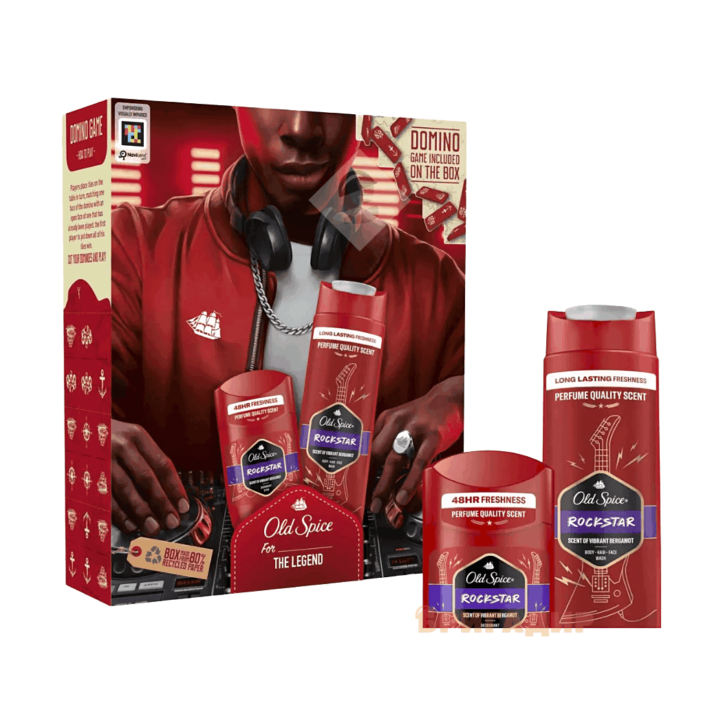 69422 ПН OLD SPICE Тв дезодор 50мл+Гель Д/Д та шамп 2 в 1 Рокстар 400мл+доміно