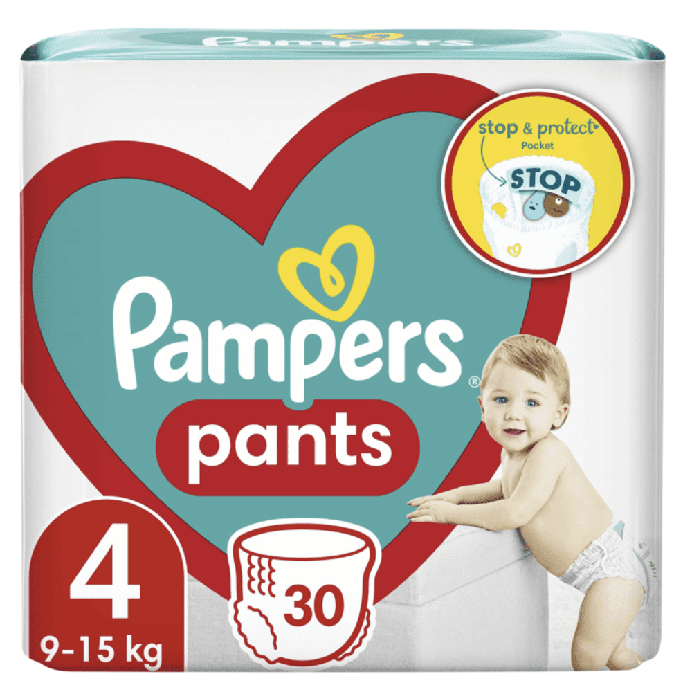 69684 PAMPERS Дитячi одноразові підгузники-трусики Pants Maxi (9-15кг) Економ 30