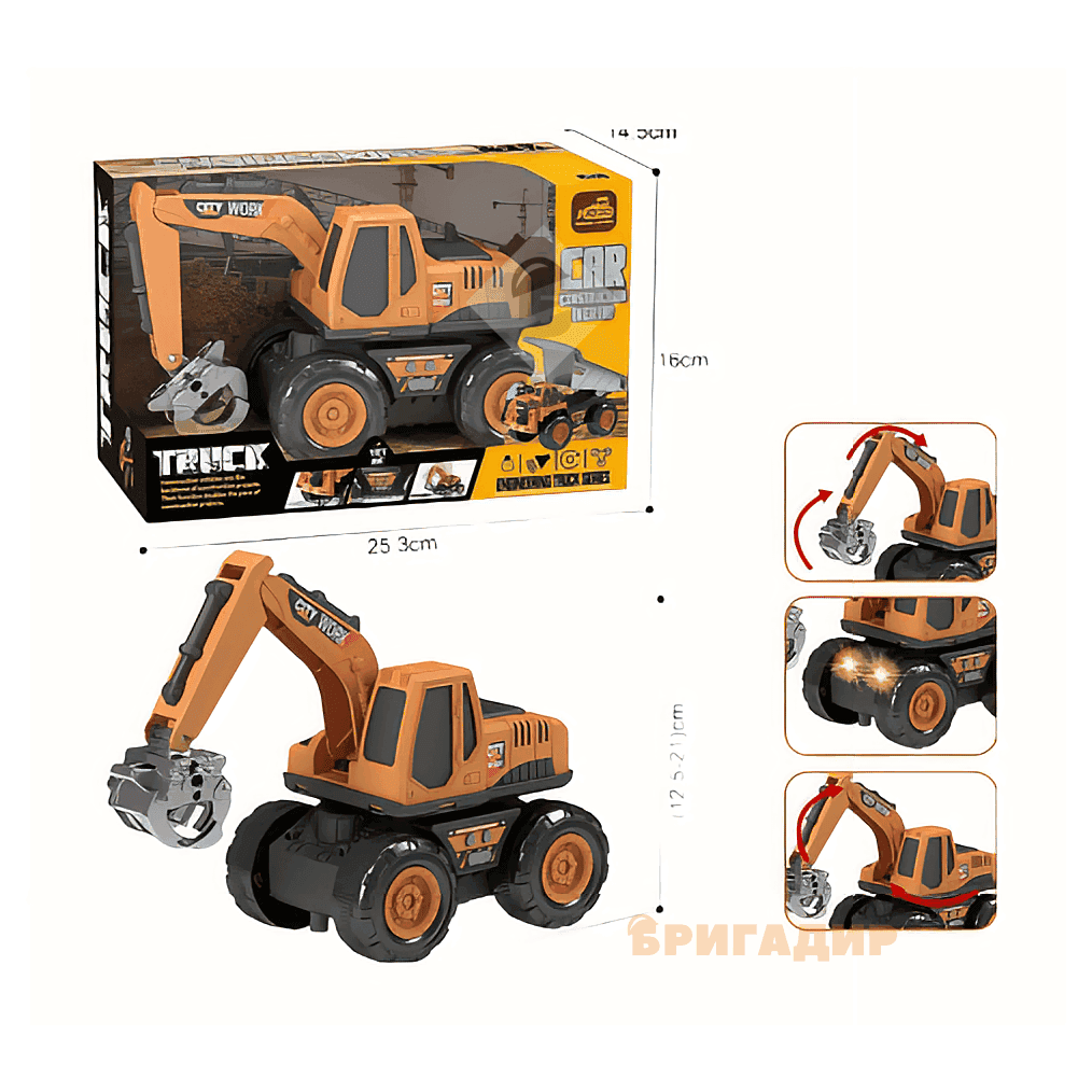 Будівельна техніка арт.210-28 (72шт/2) батар.,світло,звук,короб 25,3*16*14,5см