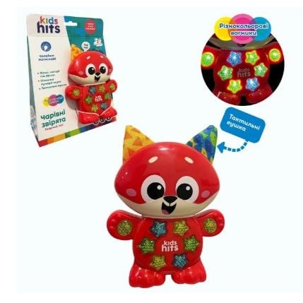 Муз розв.Чарівні звірята Kids Hits  арт. KH09/001 (24шт"Творчий лис", батар,тактильні вушка,вірші,мелодії,фрази,пісня, р-р14*12см,планшет 23*17,5*9см