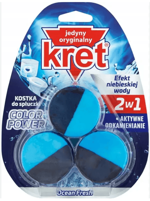 АА!  "KRET" очищуючі кубики для бачка унітазу OCEAN FRESH 3*50 н PL // 0656