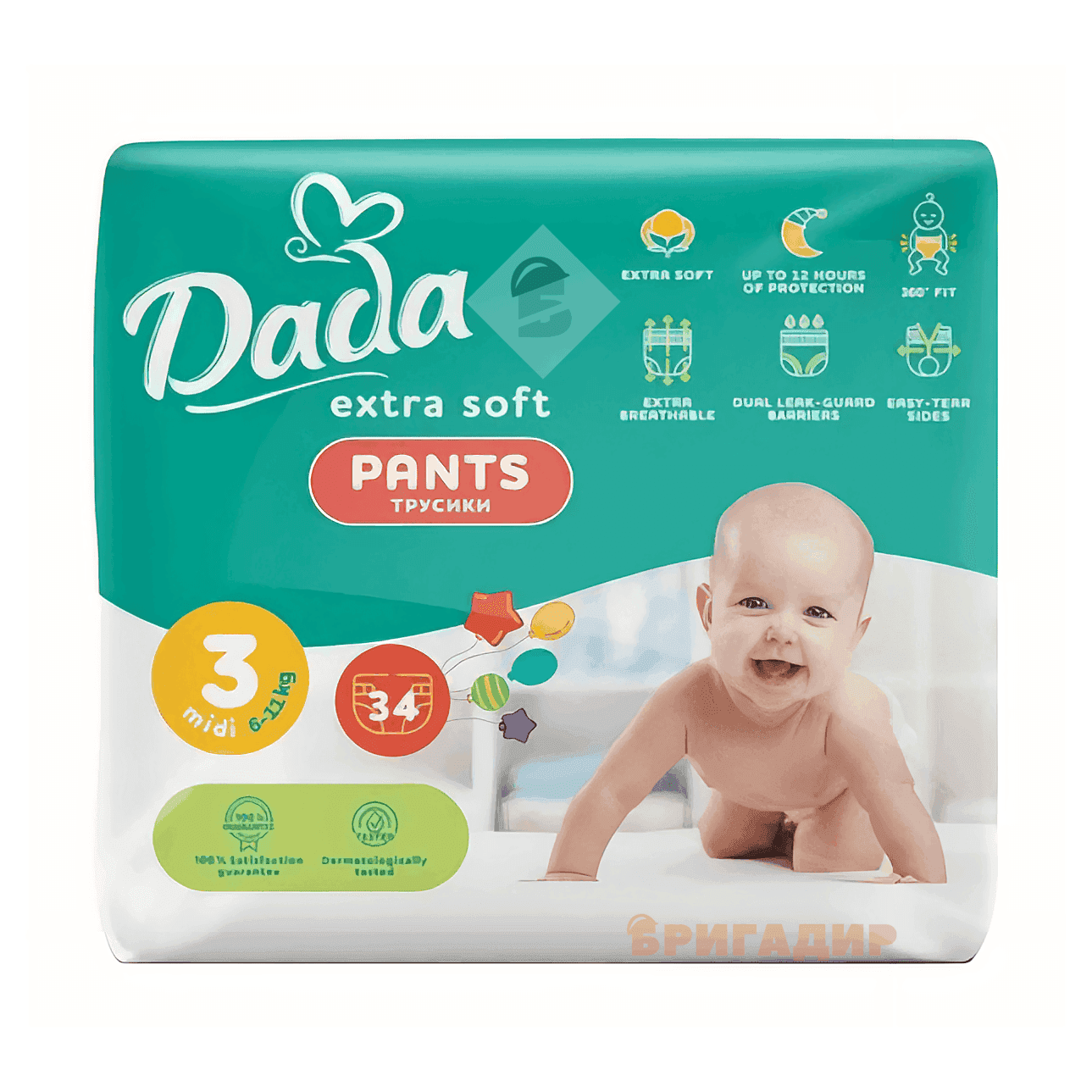 Dada Extra Soft підгузники дитячі 3  (6-11 кг) 34шт Midi