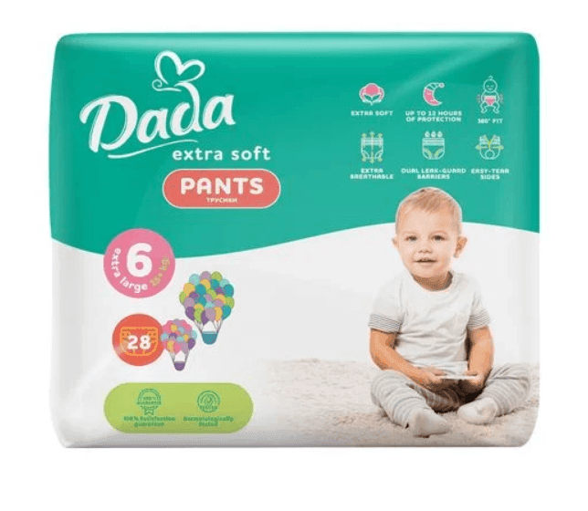 Dada Extra Soft підгузники дитячі 6 (15+кг)28шт XL