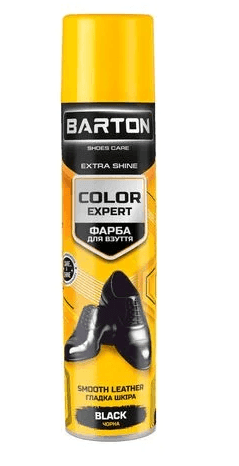 Фарба для взуття з гладкої шкіри  Color Expert Barton чорна 300мл аерозоль