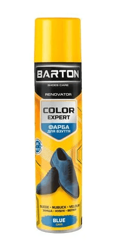 Фарба для взуття з замші,нубуку,велюру синя Color Expert Barton,300мл (аерозоль)