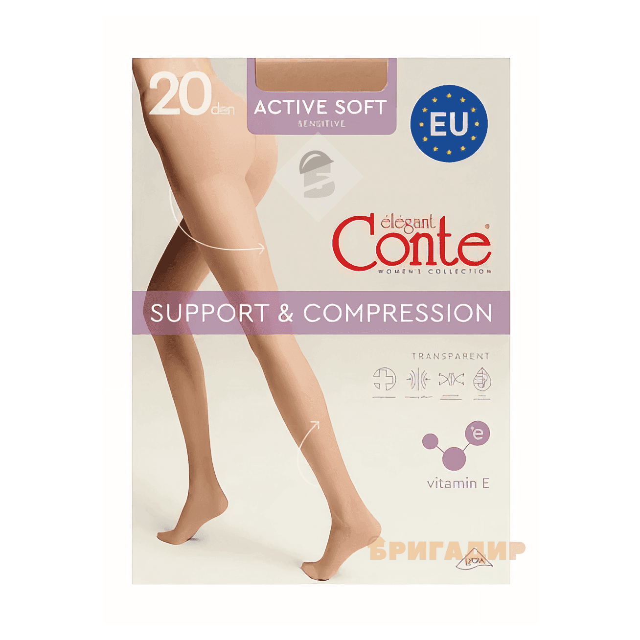 CONTE EU Колготи жін. ACTIVE SOFT 20 р.5, Natural