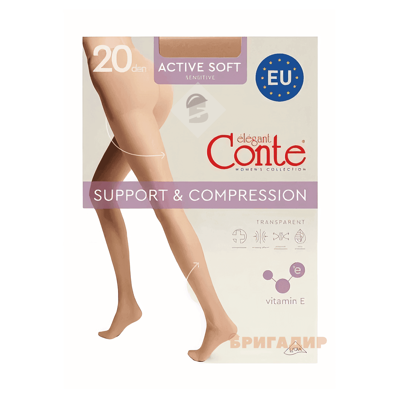 CONTE EU Колготи жін. ACTIVE SOFT 20, р.5, Bronz