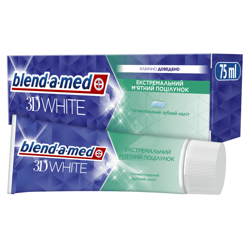 92162 BLEND_A_MED зуб. паста 3D White Екстремальний М'ятний Поцілунок 75мл