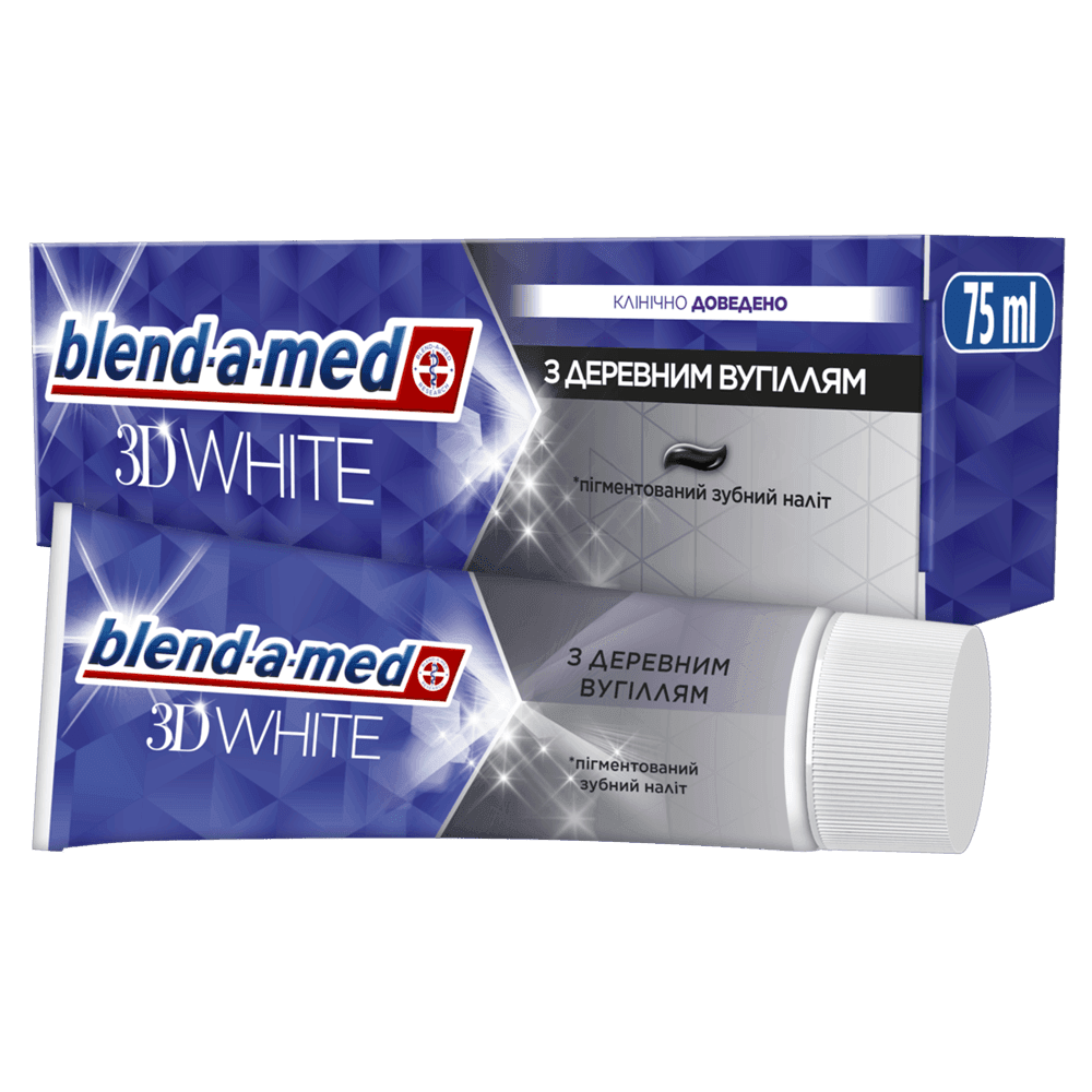 93114 BLEND_A_MED зуб. паста 3D White З Деревним Вугіллям 75мл