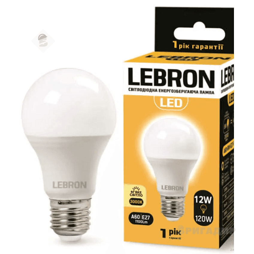 LED лампа LEBRON L-A60. 12W. E27. 3000K. 1100Lm 111145