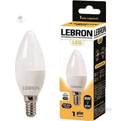 LED лампа LEBRON L-G45, 8W, 220V, E14, 4100K 111328