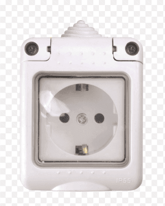 Розетка з/з 16A MARSO Aqua IP 55 з кришкою біла