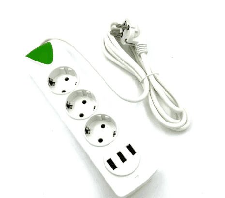 Мереж фільтр 3 розетки 3USB ,3м