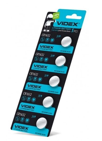 Батарейки таблетки videx CR1632, 3V блистер 5шт (4041)