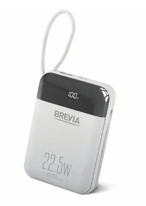 УМБ BREVIA 10000mAh 22.5W, Type-C + Lightning Cable, Li-Pol, LCD 45122