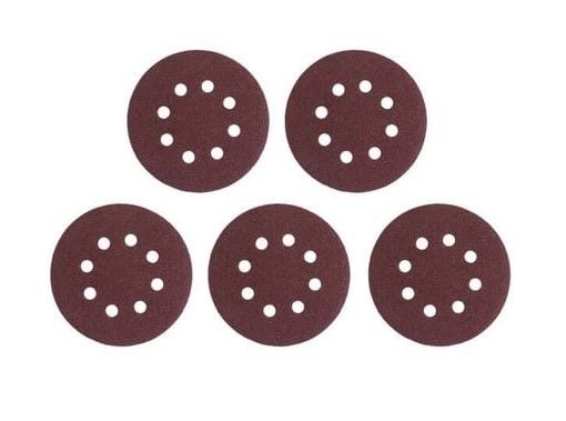 Круг наждаковий самоклеючий 125 мм з отворами , папір клас С, густина 140 г/м2, К220, уп. 5 од. INTERTOOL BT-0590