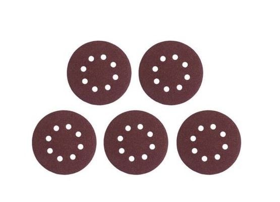 Круг наждаковий самоклеючий 125 мм з отворами , папір клас С, густина 140 г/м2, К400, уп. 5 од. INTERTOOL BT-0593