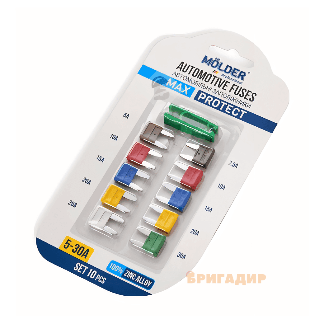 MA22200 MOLDER Набір запобіжників "міні" 5,7,5,10,15,20,25,30A 10шт.