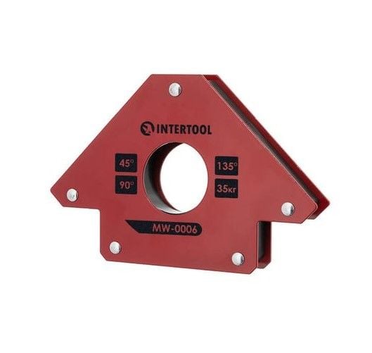 Тримач магнітний для зварювання стріла, 45°, 90°,135°, 35 кг, 110?120?25 мм INTERTOOL MW-0006