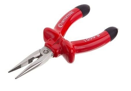 Довгогубці прямі 160мм, діелектричні, CrV 6150 INTERTOOL NT-0326