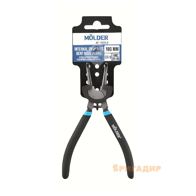 Кліщі для зняття стопорних кілець внутрішні, вигнуті 180мм Molder MT46318