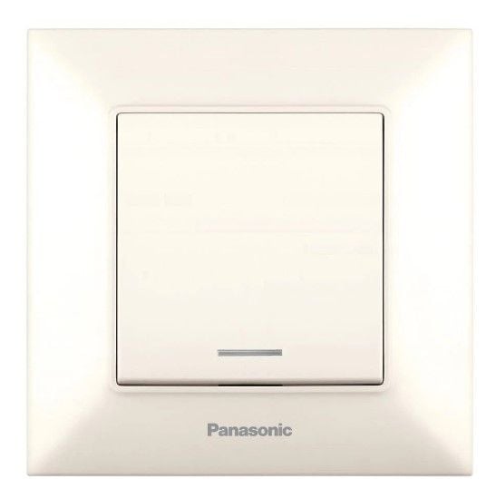 Вимикач 1-ний з підсвіткою, кремовий Panasonic Arkedia Slim