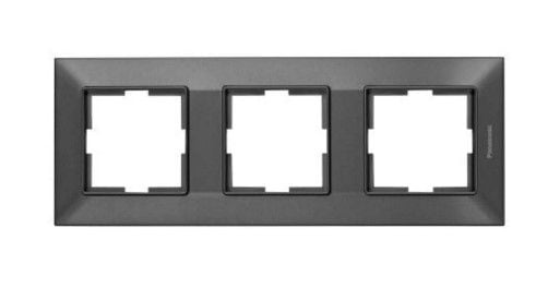 Рамка  3-на, горизонтальна,  димчаста Panasonic Arkedia Slim