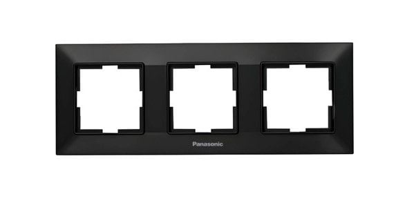 Рамка  3-на, горизонтальна, чорна Panasonic Arkedia Slim