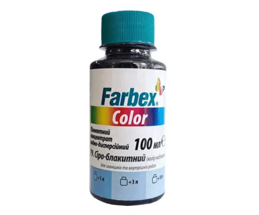 Водно-дисперсійний пігмент концентрат Farbex Color сіро-блакитний 100мл