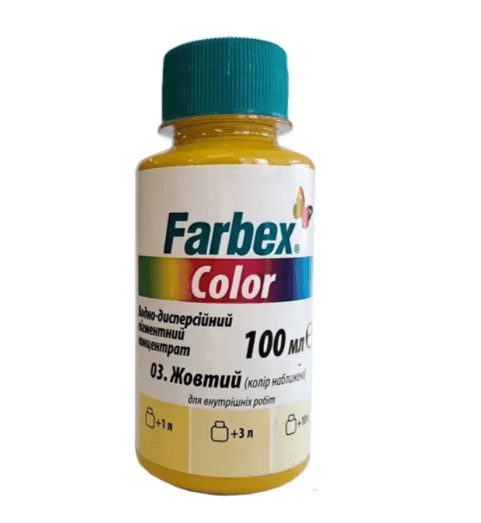 Водно-дисперсійний пігмент концентрат Farbex Color жовтий 100мл