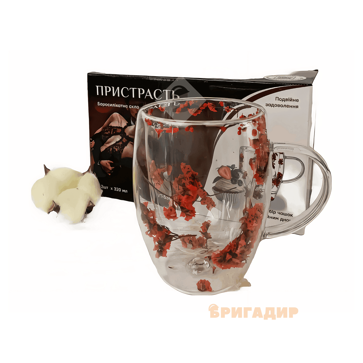 VT5309-320 Набір чашок Пристрасть з подвійним дном Vittora 2шт 320мл