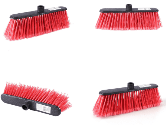 Мітла без ручки, 27см, пластикова чорна/червоний