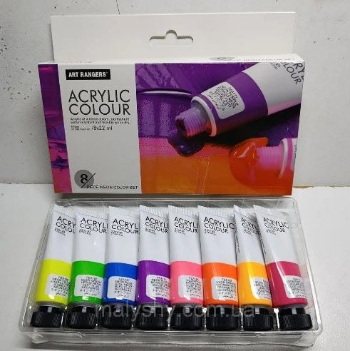 Фарби 22мл "Art Ranger" 8 кольорів "Acryliс NEON" PA32.08022.C