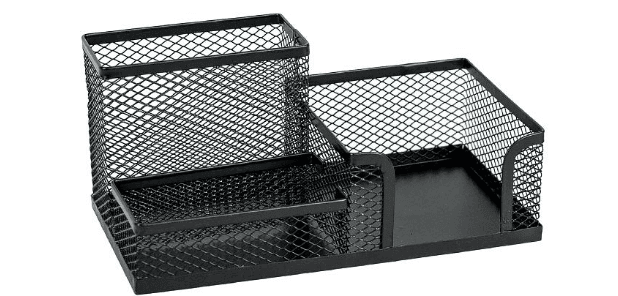 Органайзер настільний металевий "Сітка" 3689-В чорний 3 відд. 20х10х10см