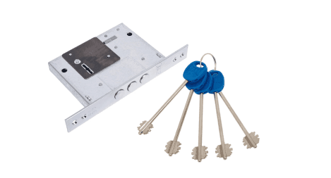 Замок врізний сувальдний KALE 257 L 3риг.Хром 5кл.без пл.,без накл.,Тех,упаковка