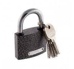 Замок навісний APFQS 1601-50 сірий важкий 50мм лазерний ключ