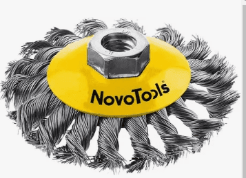 Щітка NovoTools конусна торцева, плетена сталь 100мм